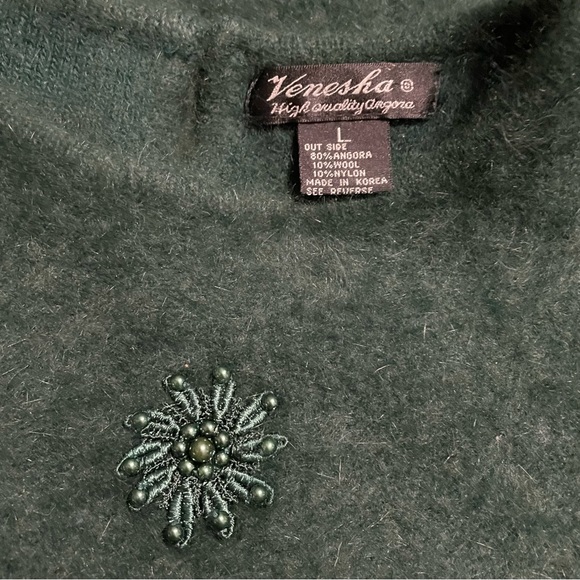Venesha Vintage Dark Green Angora Sweater - Picture 5 of 5